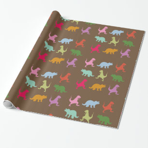 Färgfulla dinosaurier-omformning Papper Presentpapper