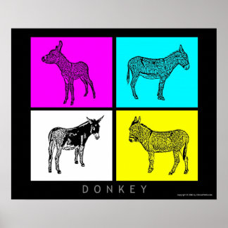 Färgfulla Donkey Poster