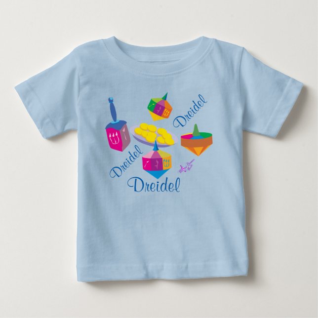 Färgfulla Dreidels Tee Shirt (Framsida)