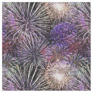 Färgfulla Festive Fireworks Starbursts Tyg