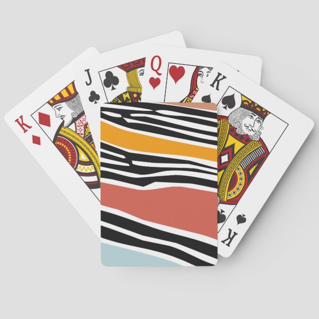 Färgfulla former av abstrakt med zebra tryck-desig casinokort (Baksidan)