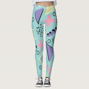 Färgfulla former för Retro-Abstrakt Leggings