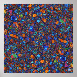 Färgfulla förreglande former poster