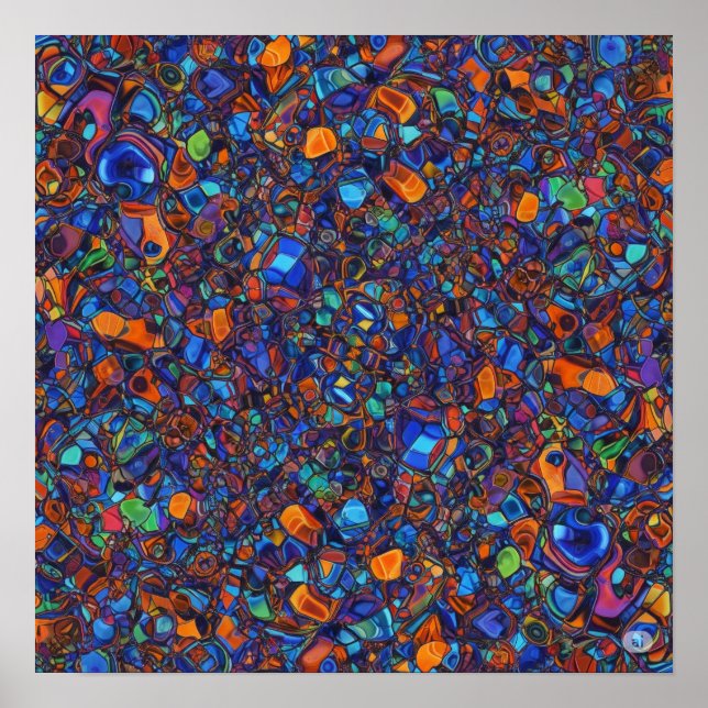 Färgfulla förreglande former poster (Framsidan)