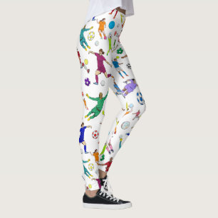 Färgfulla fotbollsspelare Mönster Leggings