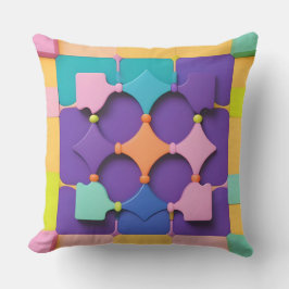 Färgfulla Geometric Mönster Design Vibrant-former Kudde