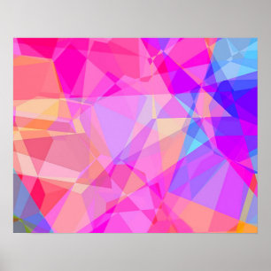 Färgfulla geometriska former av Abstrakt Prism Mön Poster