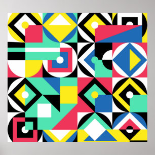 Färgfulla geometriska former dekorativa dekorativa poster