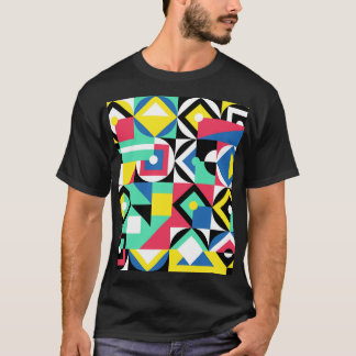 Färgfulla geometriska former dekorativa dekorativa t shirt