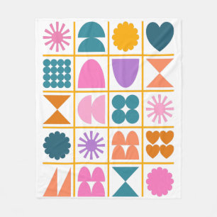 Färgfulla geometriska former Enkel modern design Fleecefilt