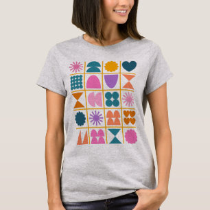 Färgfulla geometriska former Enkel modern design T Shirt