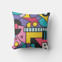 Färgfulla geometriska former i olika färg kudde