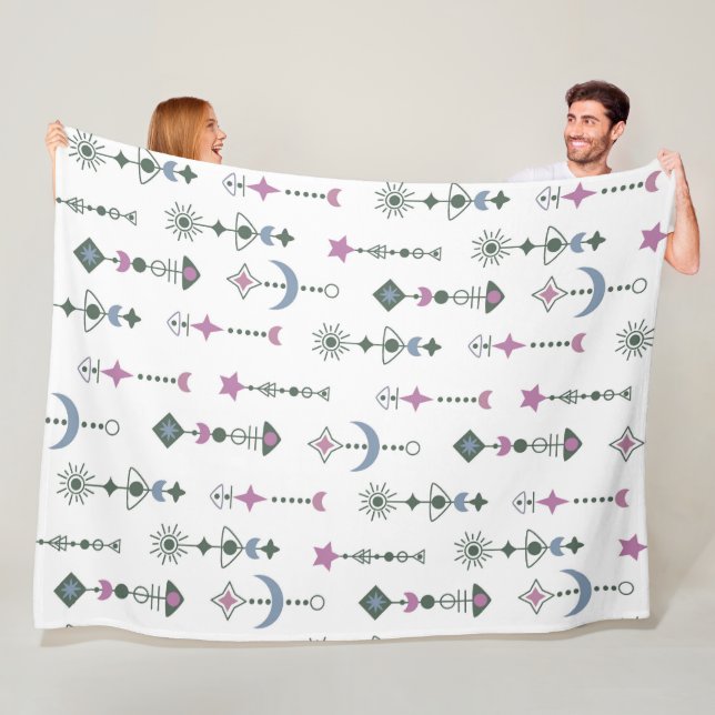 Färgfulla geometriska former mönster 22 fleecefilt (På plats)