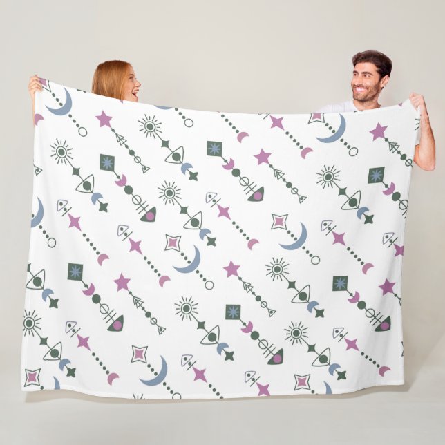 Färgfulla geometriska former mönster 22a fleecefilt (På plats)