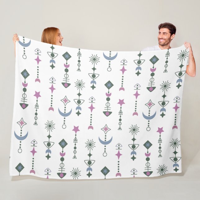 Färgfulla geometriska former mönster 22a fleecefilt (På plats)