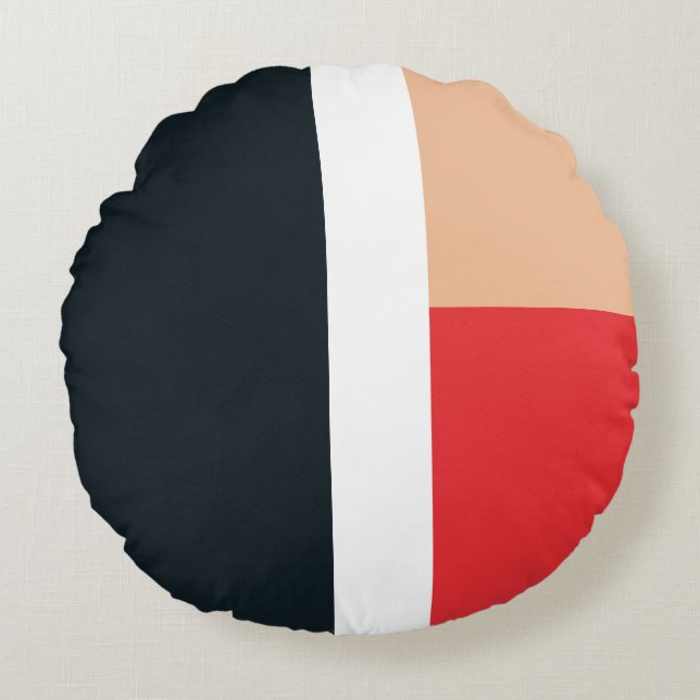 Färgfulla geometriska former mönster rund kudde (Framsidan)