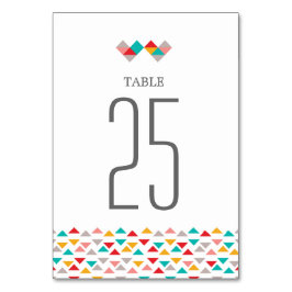 Färgfulla geometriska triangelhörnen Bröllop Bordsnummer