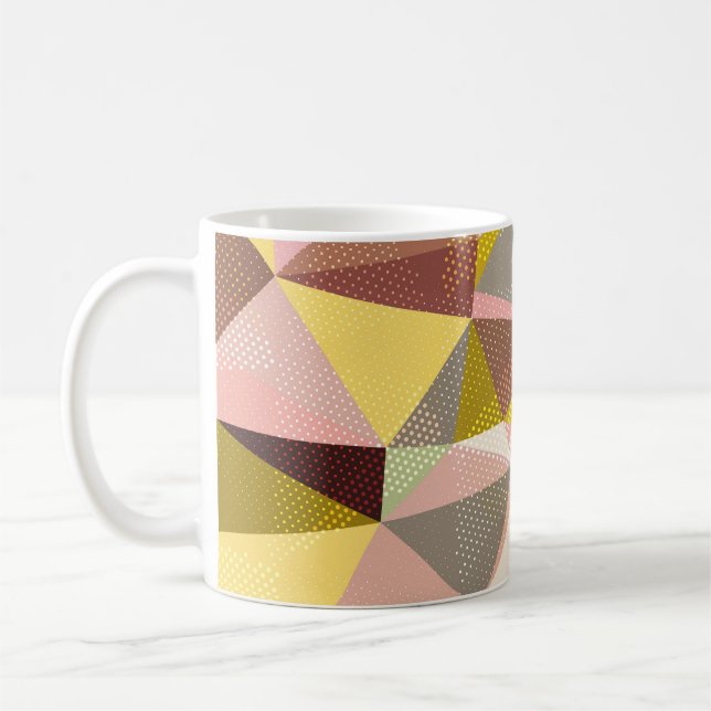 Färgfulla geometriska trianglar Abstrakt Struktur. Kaffemugg (Vänster)