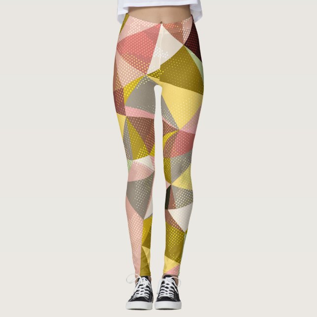 Färgfulla geometriska trianglar Abstrakt Struktur. Leggings (Framsida)