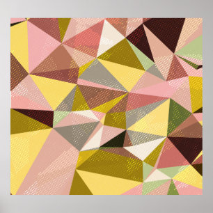 Färgfulla geometriska trianglar Abstrakt Struktur. Poster
