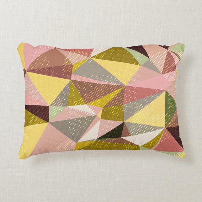 Färgfulla geometriska trianglar Abstrakt Struktur. Prydnadskudde (Framsidan)