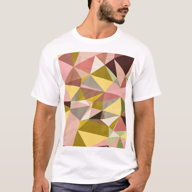 Färgfulla geometriska trianglar Abstrakt Struktur. T Shirt (Framsida)
