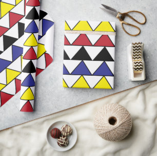 Färgfulla geometriska trianglar Mönster Presentpapper