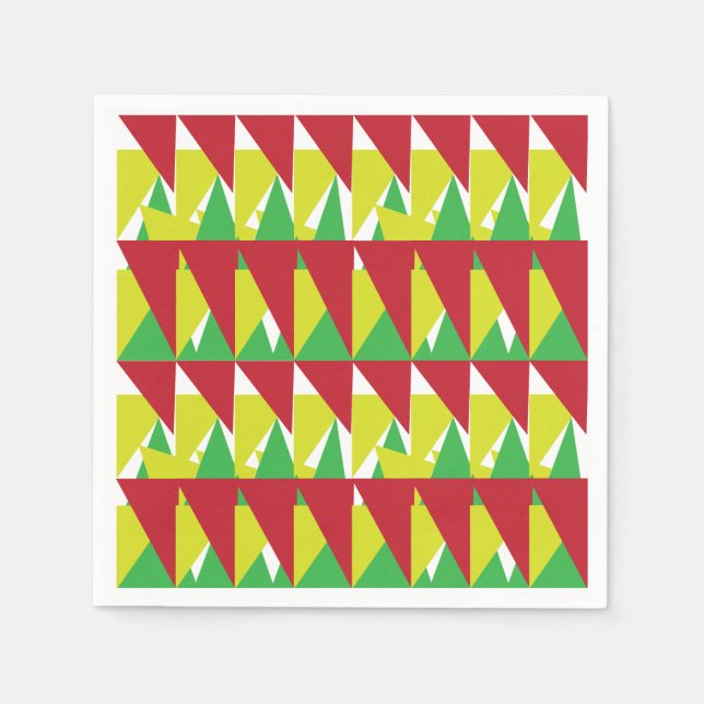 Färgfulla geometriska trianglar pappersservett (Framsidan)