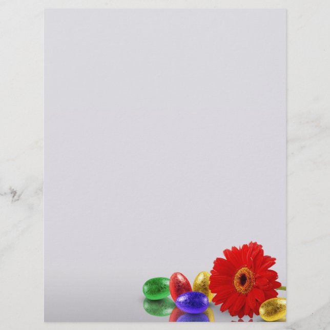 Färgfulla Glad påsk-ägg med Gerbera (Framsida)