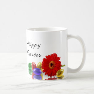 Färgfulla Glad påsk-ägg med Gerbera Kaffemugg