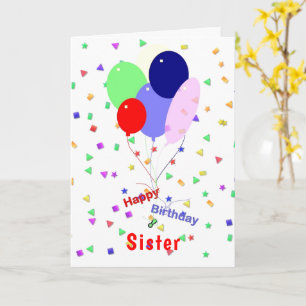 Färgfulla Grattis på födelsedagen-ballonger för sy Kort