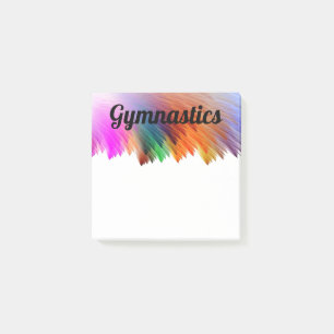 Färgfulla GYMNASTICS-anteckningar efter det att de Post-it Block