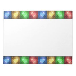 Färgfulla hjärtans dag Rustic Hearts Anteckningsblock