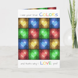 Färgfulla hjärtans dag Rustic Hearts Helgkort