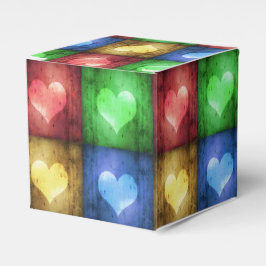 Färgfulla hjärtans dag Rustic Hearts Presentaskar