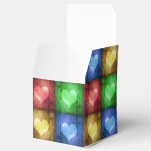 Färgfulla hjärtans dag Rustic Hearts Presentaskar