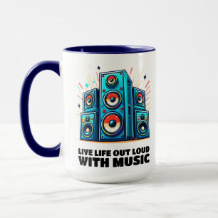 Färgfulla högtalare lever upp till livet med musik mugg