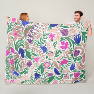 Färgfulla illustrationer av Löv vid Blommigten Gul Fleecefilt