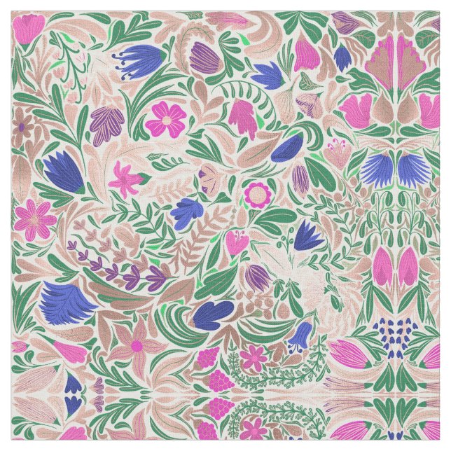 Färgfulla illustrationer av Löv vid Blommigten Gul Tyg (Närbild)