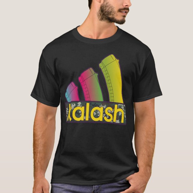 Färgfulla Kalash tre AK-anfallsfälgtidningar T Shirt (Framsida)
