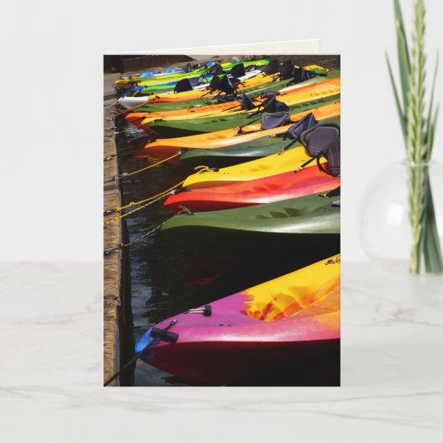 Färgfulla Kayaks, blank insida Kort (Framsida)