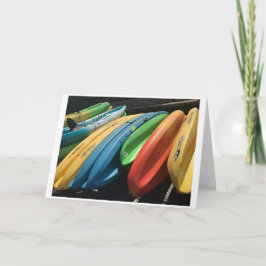 "Färgfulla Kayaks"-fotohälsningskort Kort