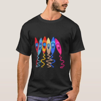 Färgfulla Kayaks utomhus Äventyr Kayaking Boating T Shirt