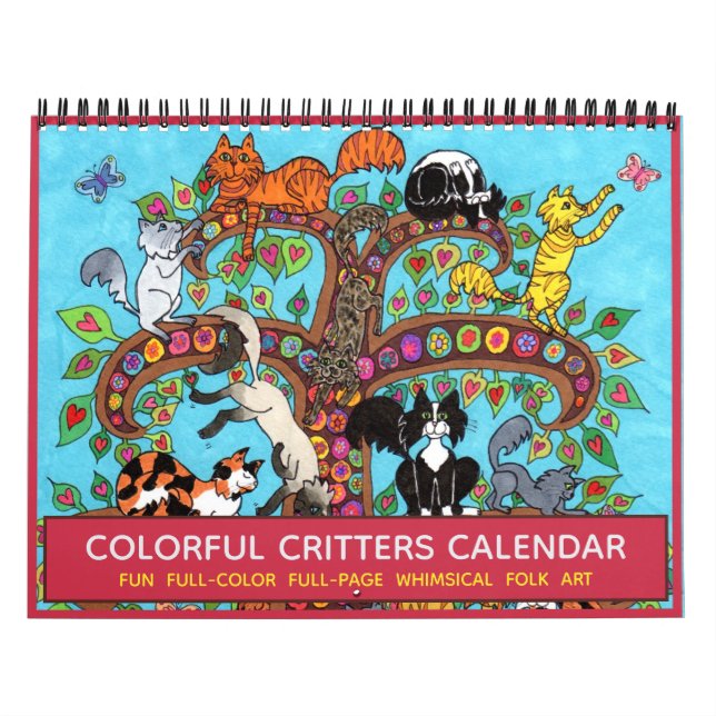 Färgfulla kritiker Cute Fantasy Animals 2022 Art. Kalender (Omslag)