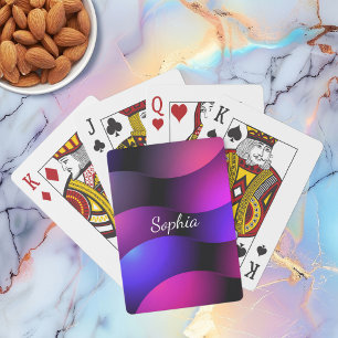 Färgfulla kurvformer, vitt skript Namn Casinokort