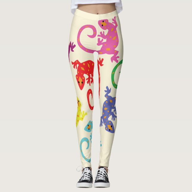 Färgfulla Lizards Leggings (Framsida)