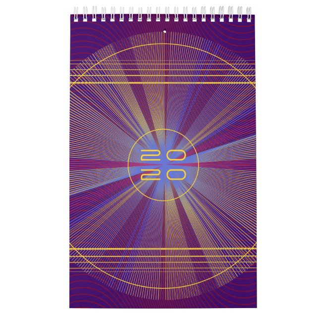 Färgfulla ljusstrålar, Abstrakt och Psychedelisk t Kalender (Omslag)