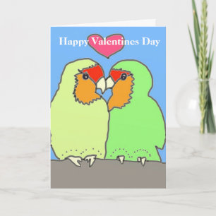 Färgfulla Love birds Alla hjärtans Helgkort