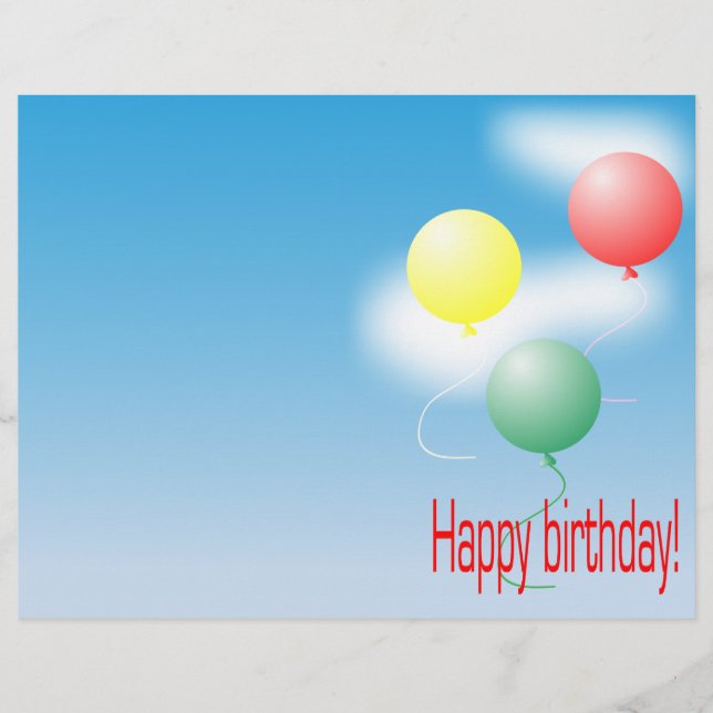 Färgfulla luft-ballonger reklamblad (Framsidan)