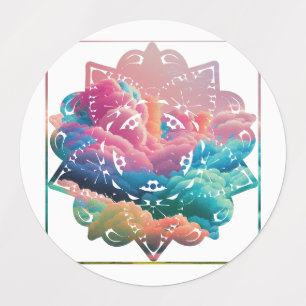 Färgfulla Mandala-etiketter Klistermärke